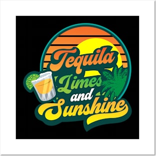Tequila Limes and Sunshine Beach Vacation Margarita Summer Posters and Art